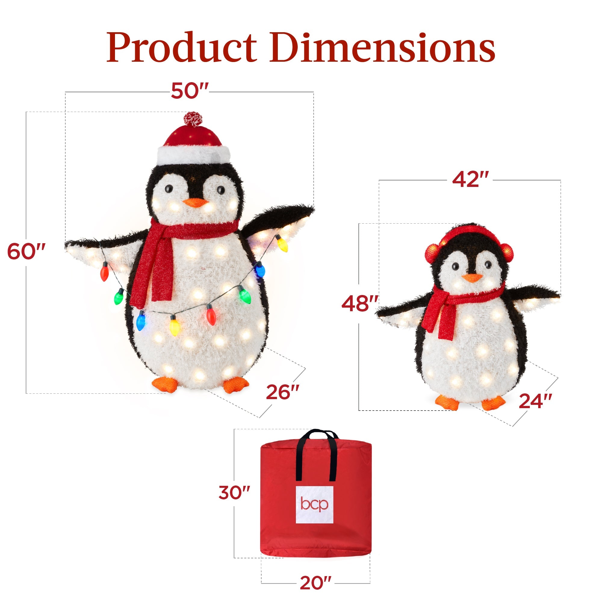 5Ft Lighted Penguin Family 210 LEDs XL Pop Up Outdoor Christmas Yard Decor