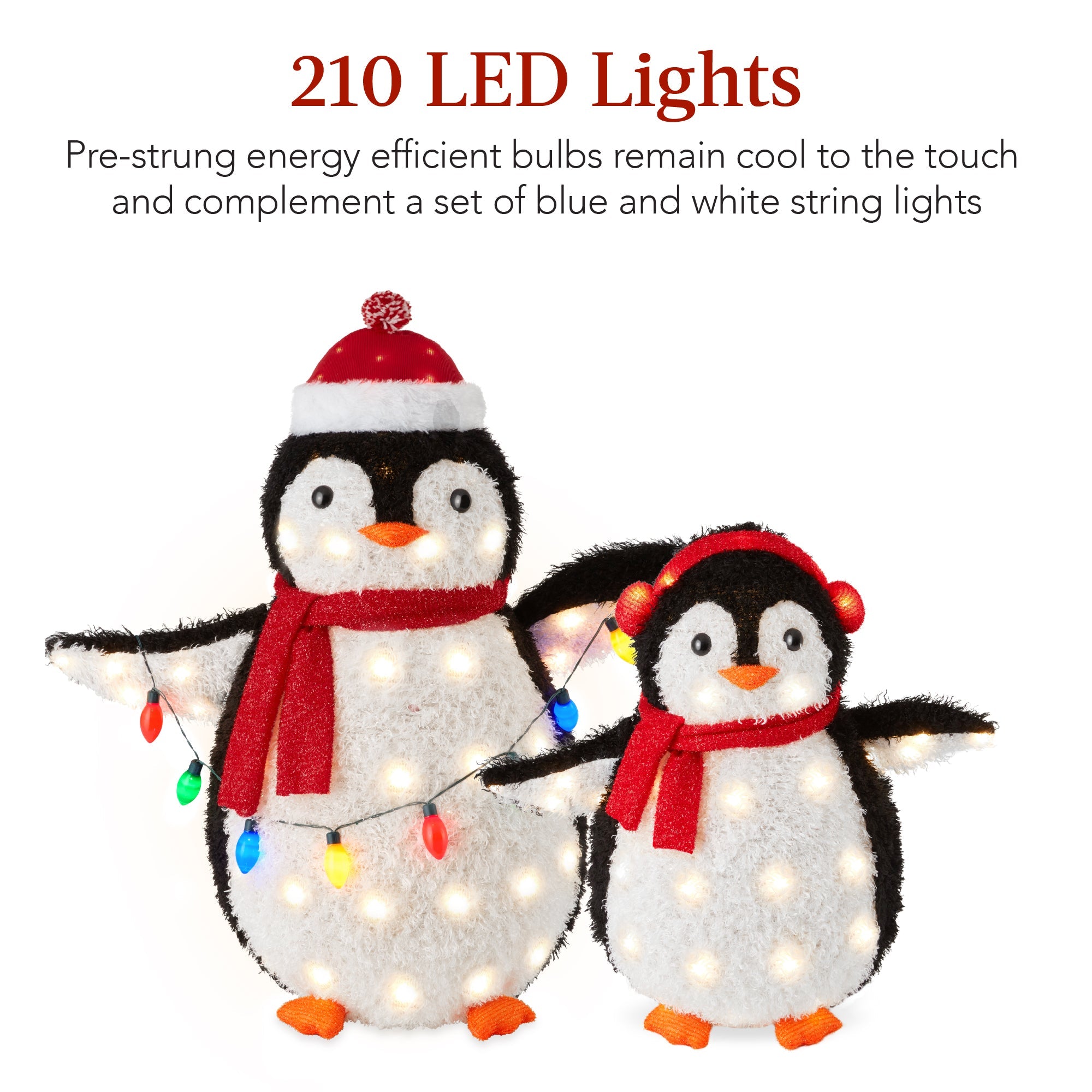 5Ft Lighted Penguin Family 210 LEDs XL Pop Up Outdoor Christmas Yard Decor