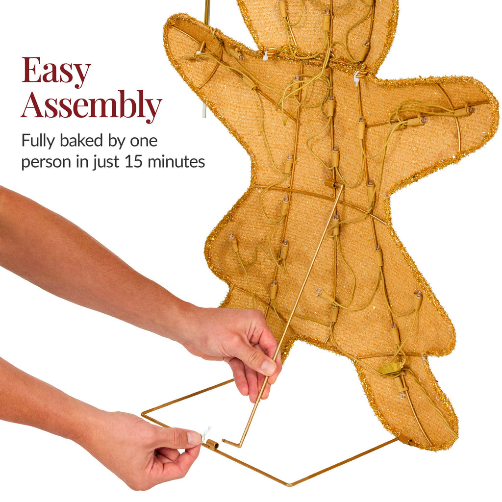 4pc Gingerbread Man Family 4ft Pre-lit Christmas Yard Decor