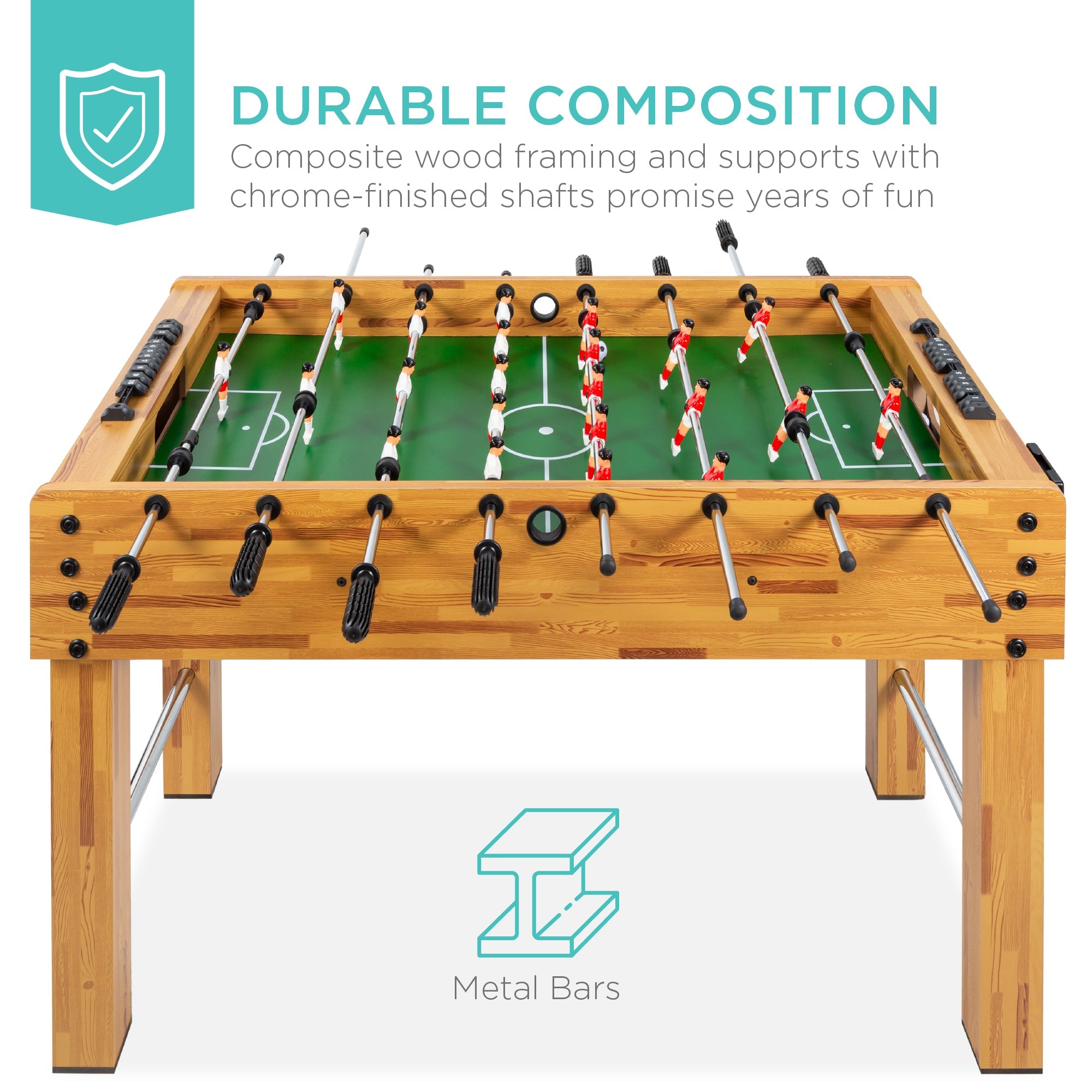 48in Foosball Table for Kids & Adults w/ 2 Balls