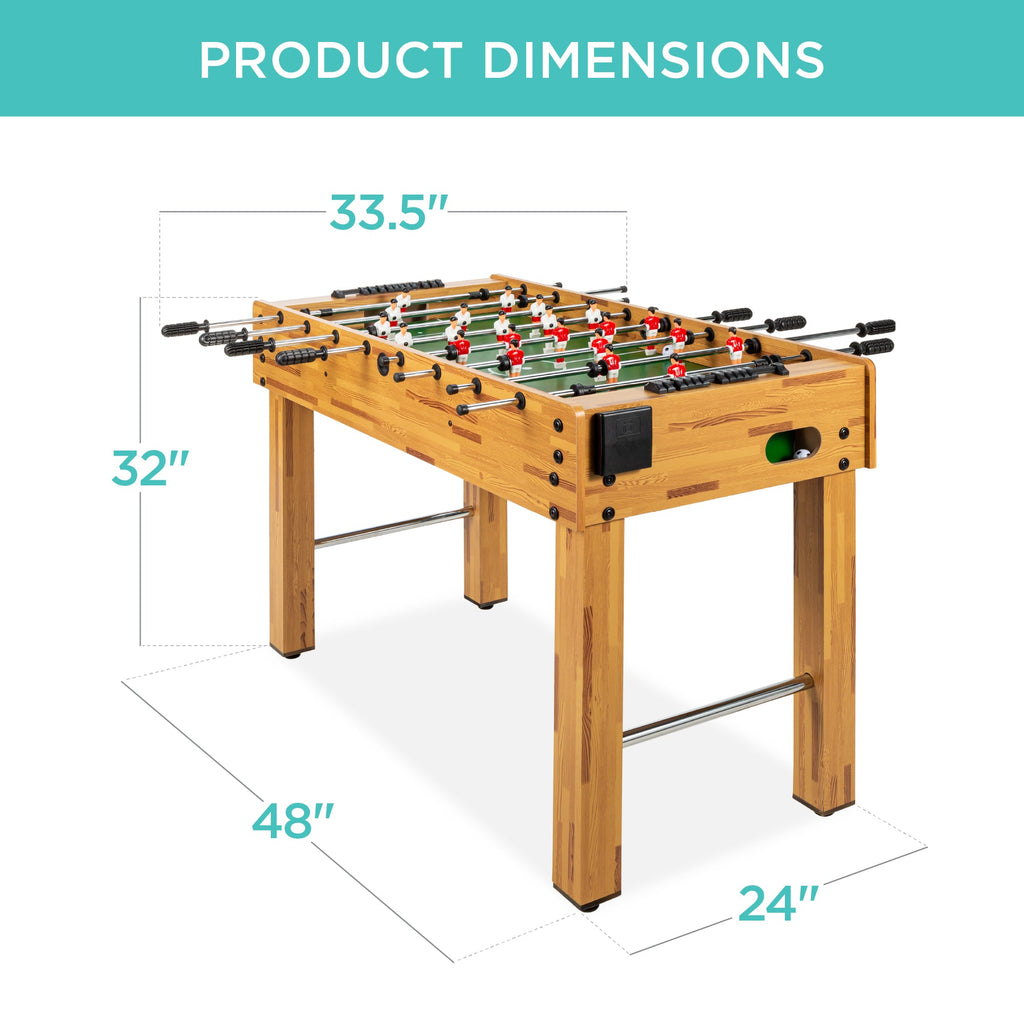 48in Foosball Table for Kids & Adults w/ 2 Balls