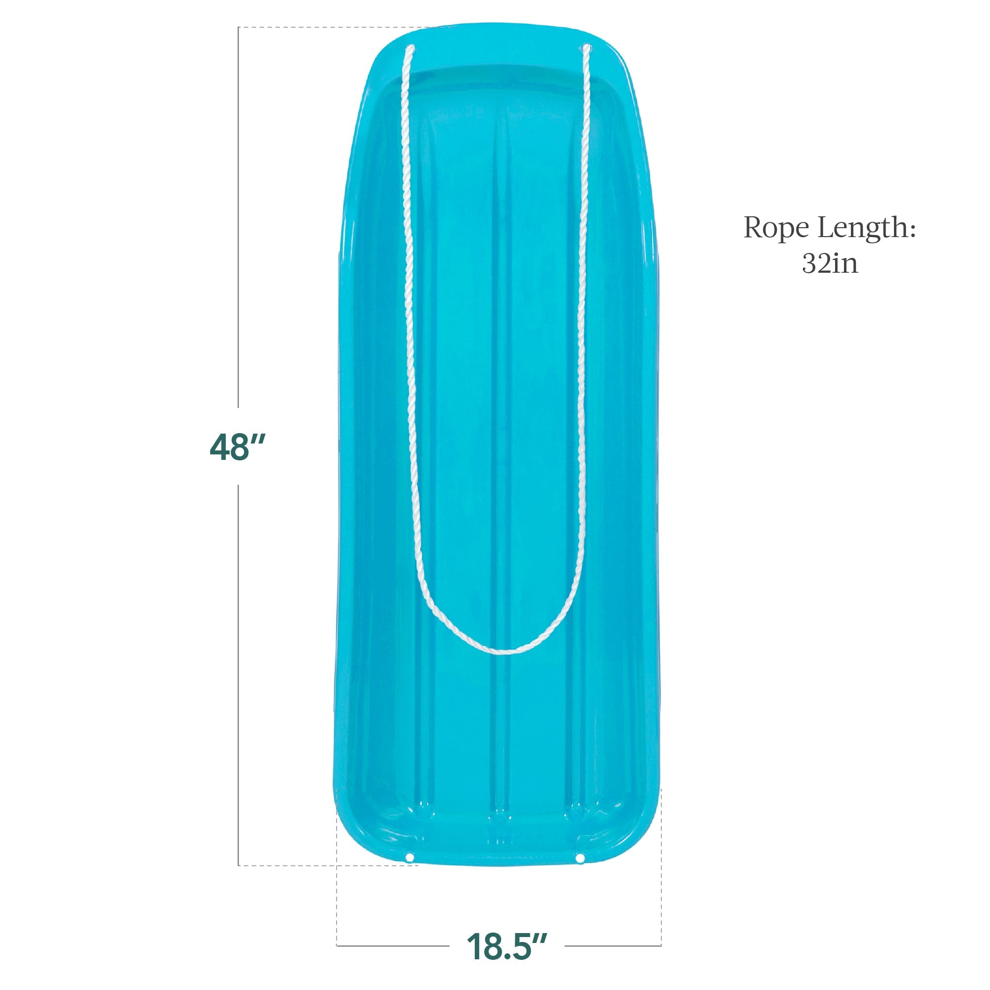 48in Kids Toboggan Snow Sled Board w/ Pull Rope Curved Edges