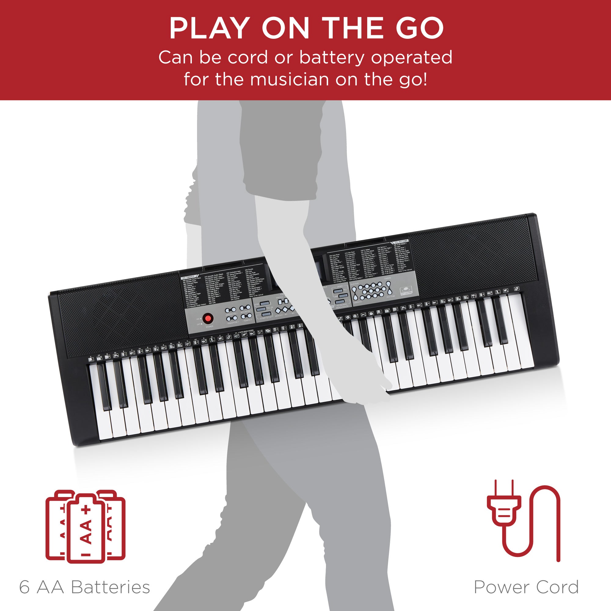 54-Key Beginners Electronic Keyboard Piano Set w/ Lighted Keys LCD Screen