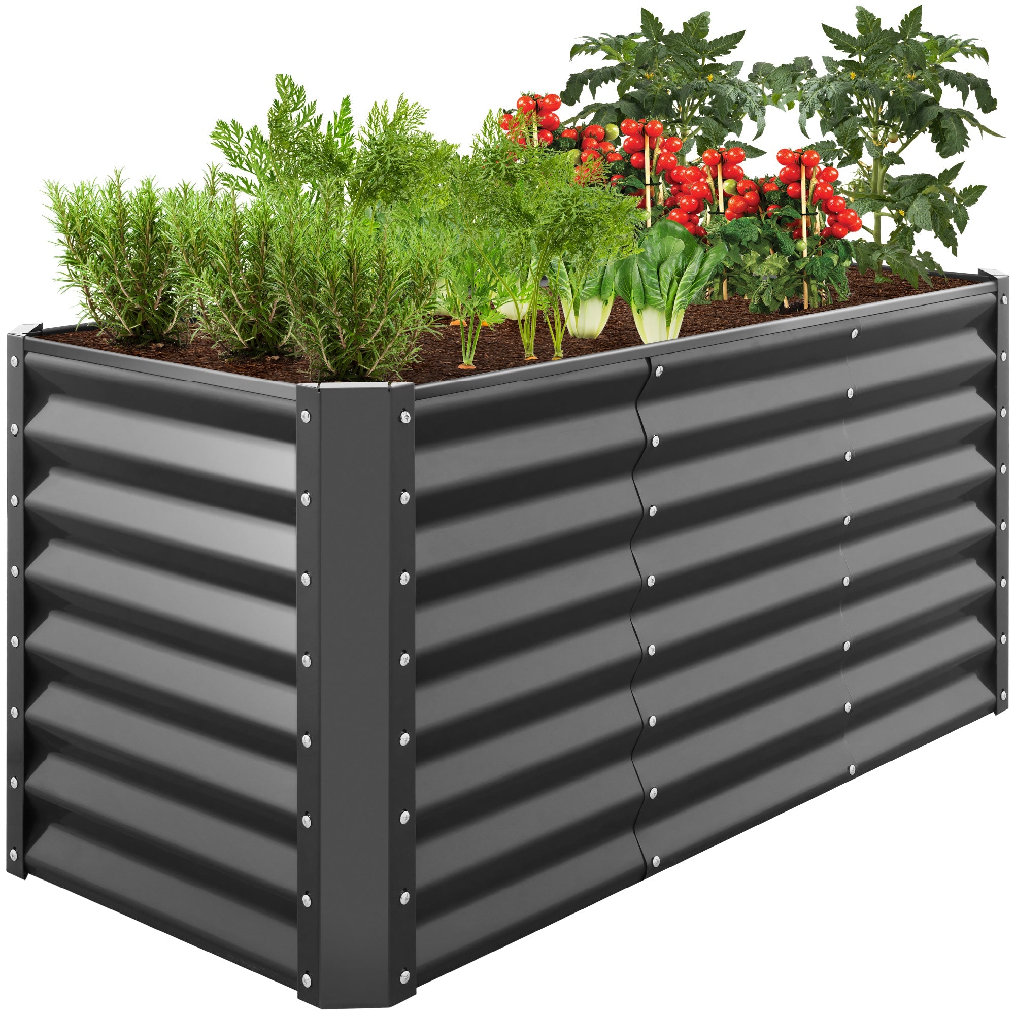 4x2x2FT Outdoor Steel Garden Bed for Vegetables Flowers & Herbs