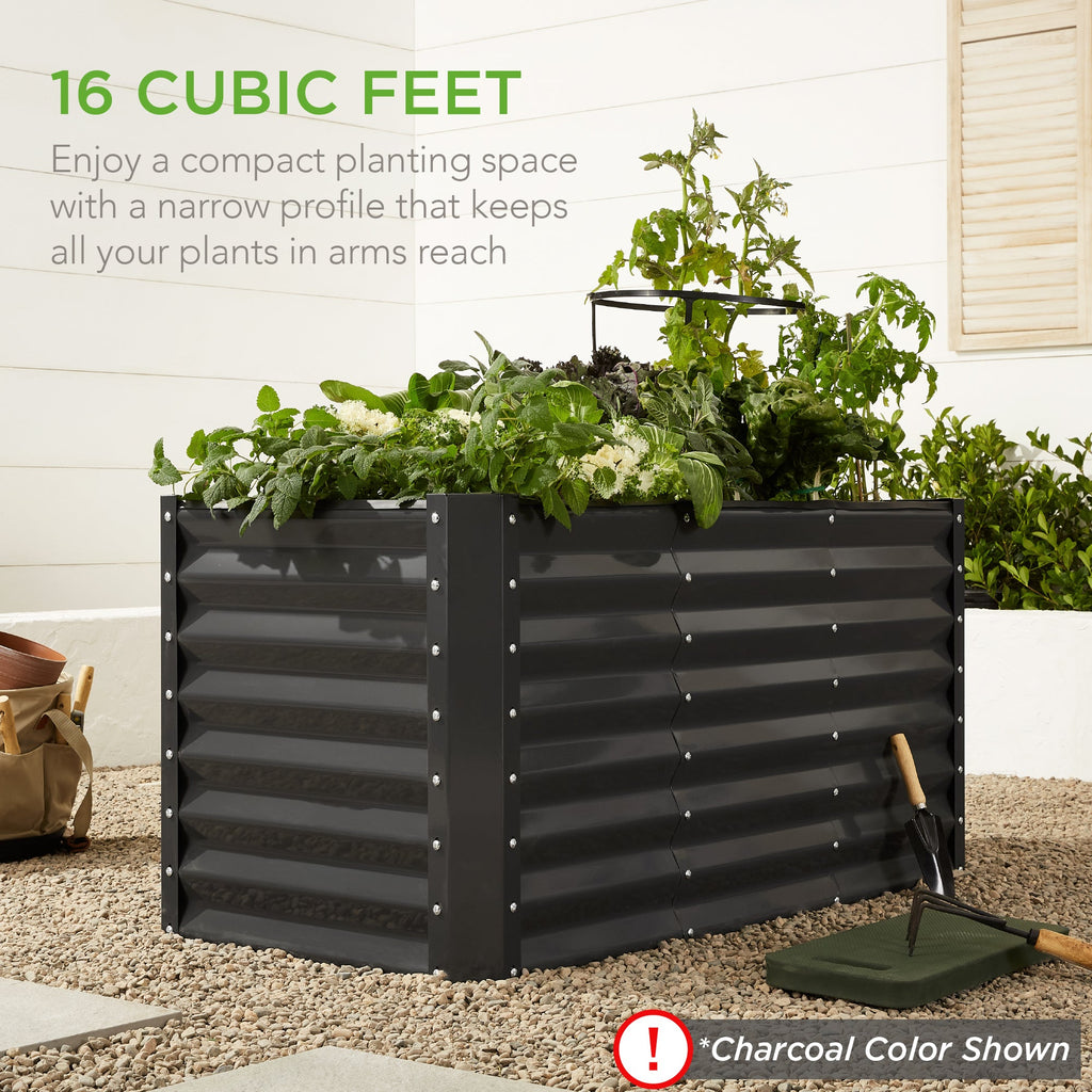 4x2x2FT Outdoor Steel Garden Bed for Vegetables Flowers & Herbs