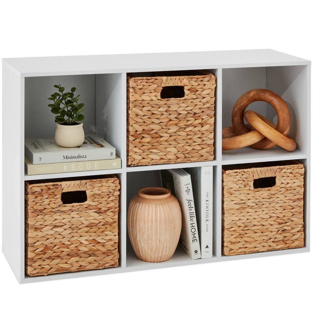 6-Cube Bookshelf 11in Storage Display w/ Removable Panels Customizable
