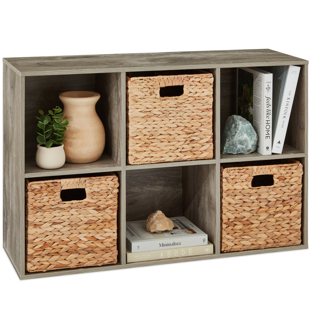 6-Cube Bookshelf 11in Storage Display w/ Removable Panels Customizable