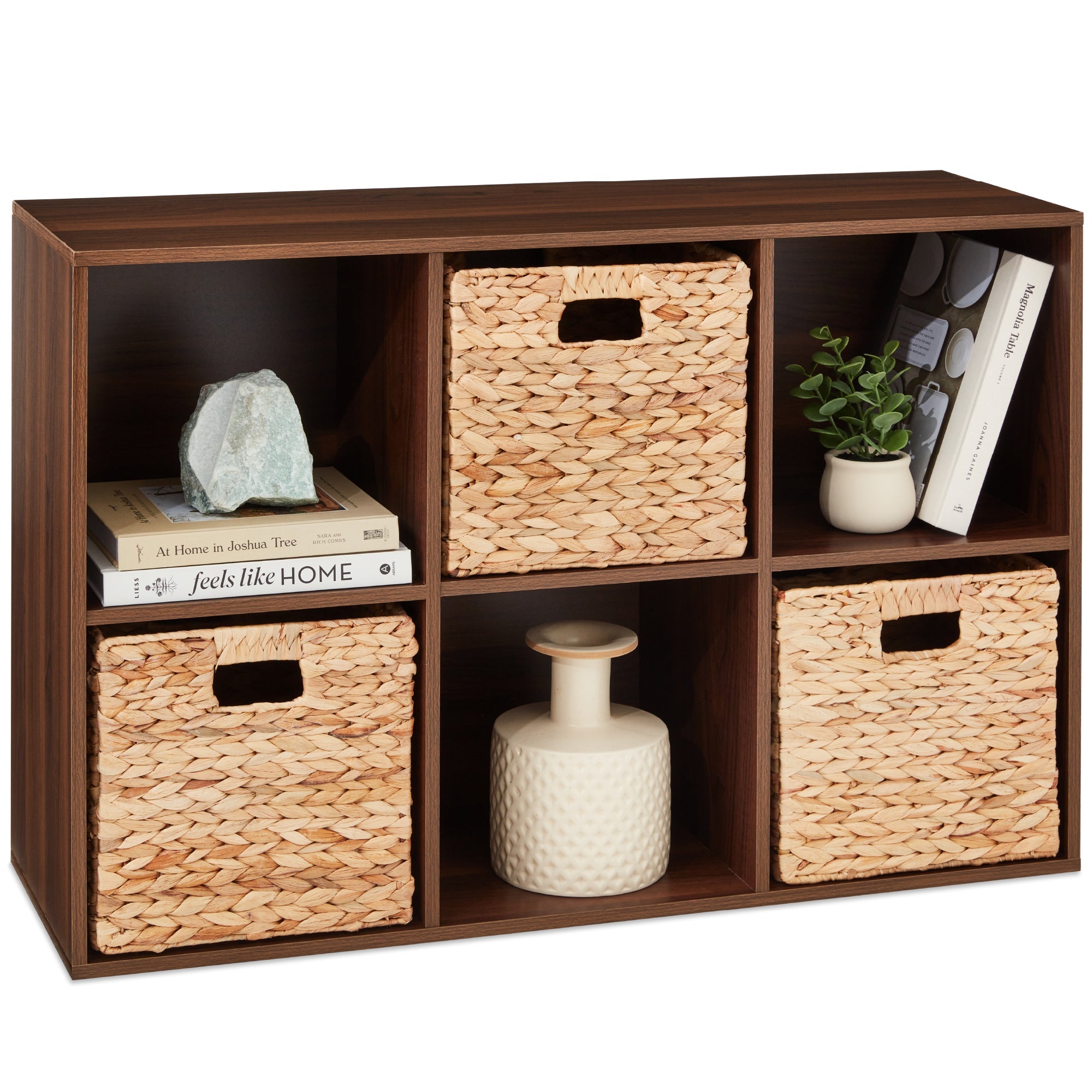6-Cube Bookshelf 11in Storage Display w/ Removable Panels Customizable