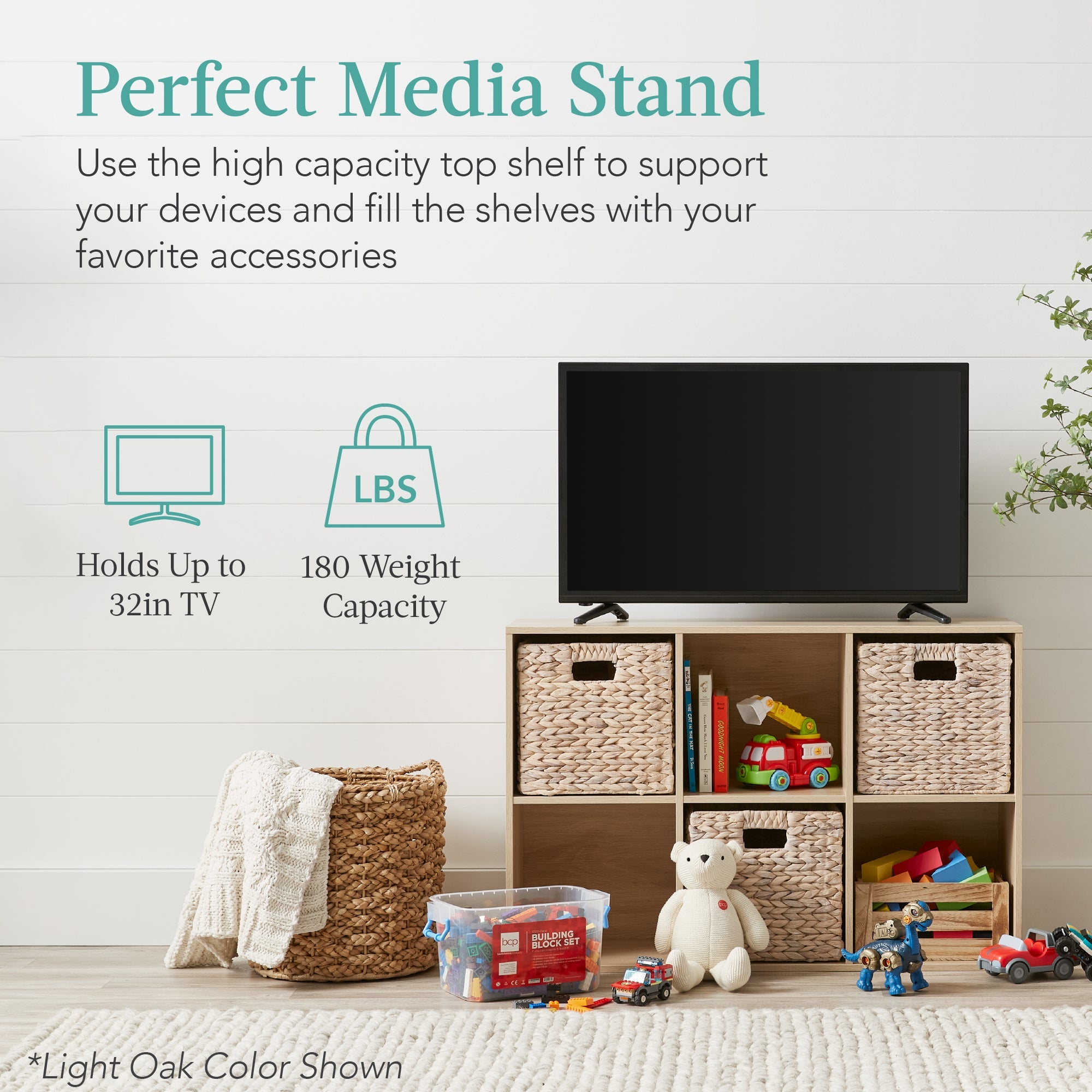 6-Cube Bookshelf 11in Storage Display w/ Removable Panels Customizable