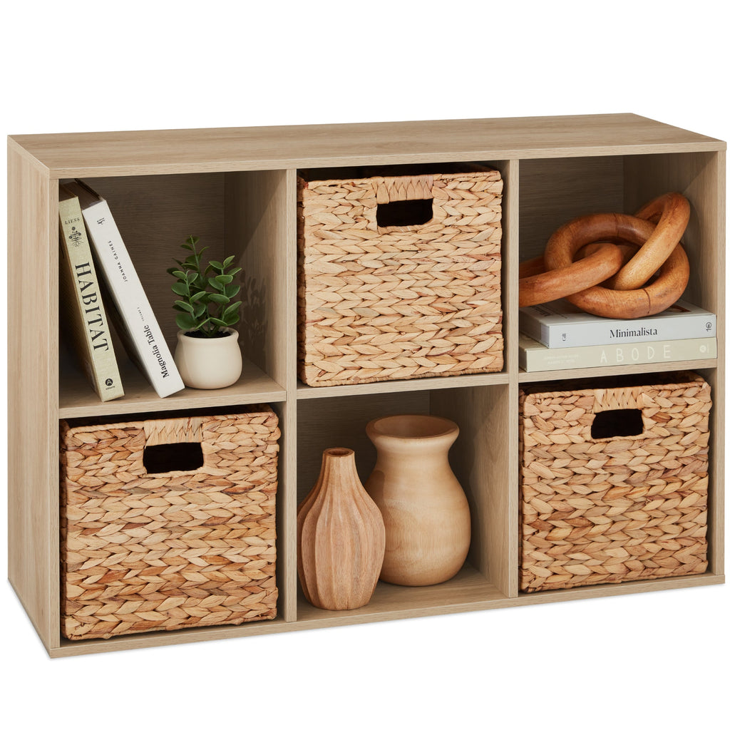 6-Cube Bookshelf 11in Storage Display w/ Removable Panels Customizable