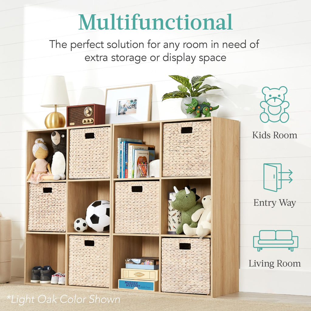 6-Cube Bookshelf 13.5in Storage Display w/ Removable Panels Customizable