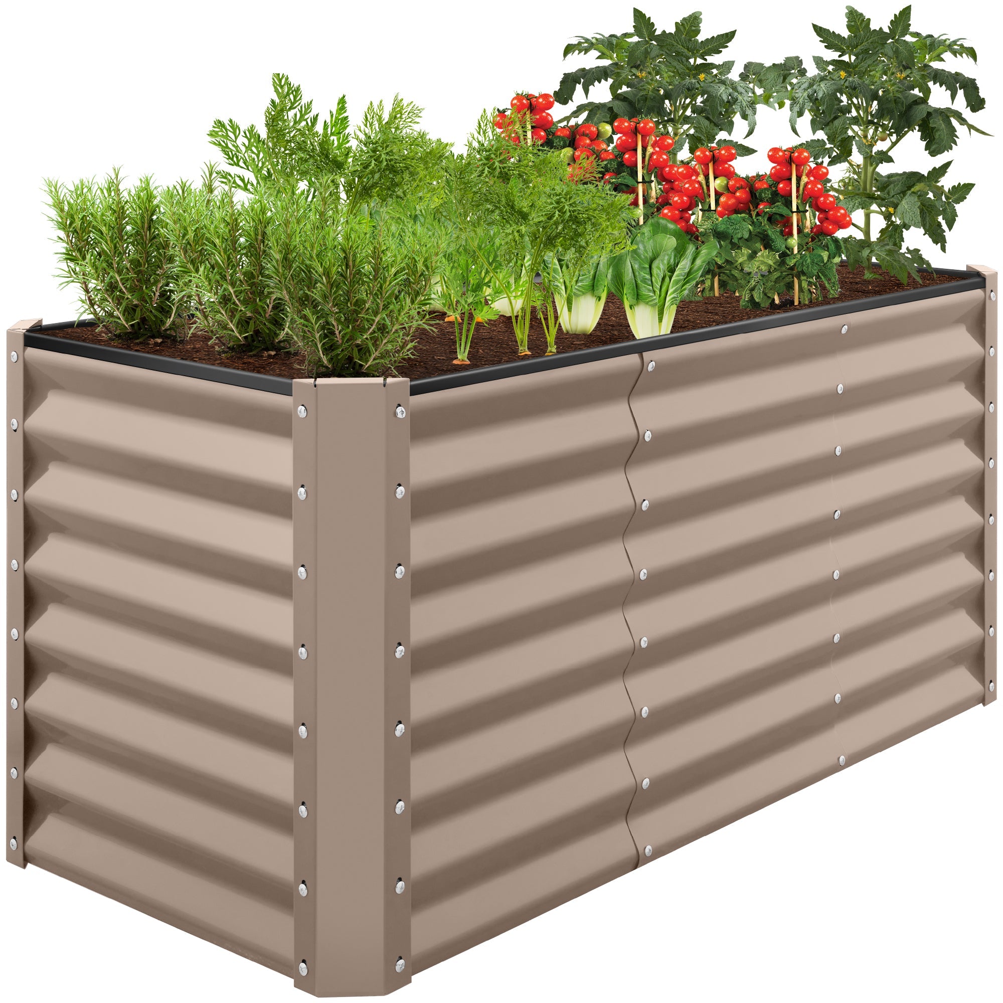 4x2x2FT Outdoor Steel Garden Bed for Vegetables Flowers & Herbs
