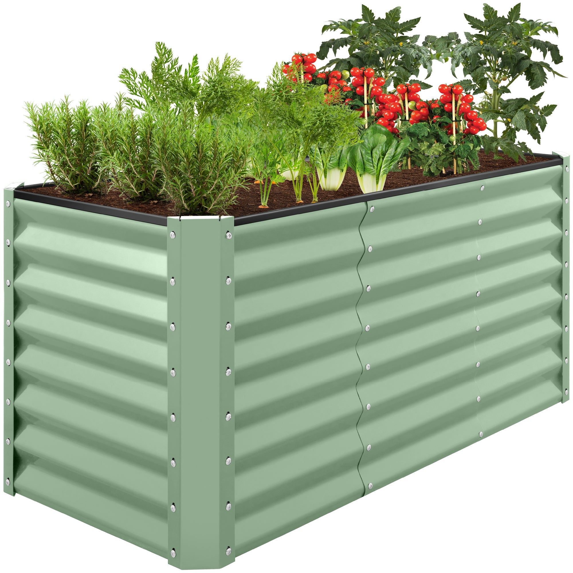 4x2x2FT Outdoor Steel Garden Bed for Vegetables Flowers & Herbs