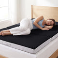 4in Portable Mattress Topper Tri-Fold Mattress Pad - Onyx Black