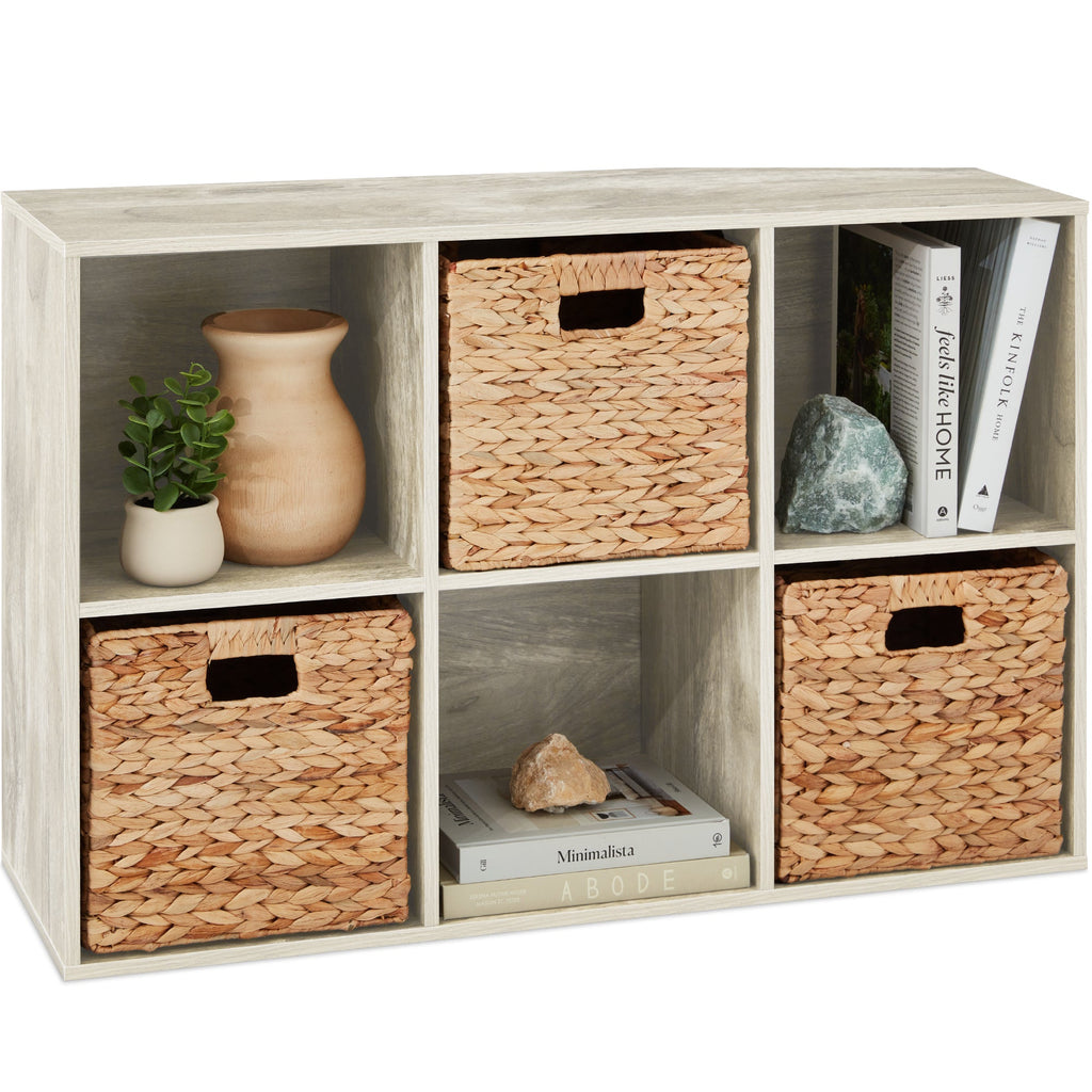 6-Cube Bookshelf 11in Storage Display w/ Removable Panels Customizable