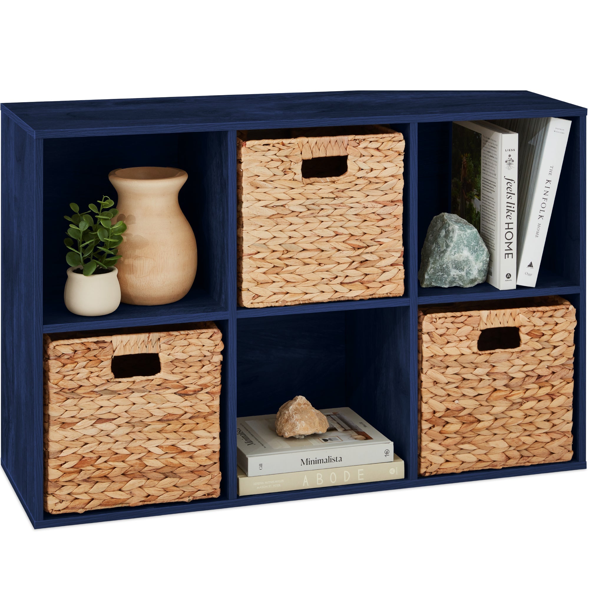 6-Cube Bookshelf 11in Storage Display w/ Removable Panels Customizable