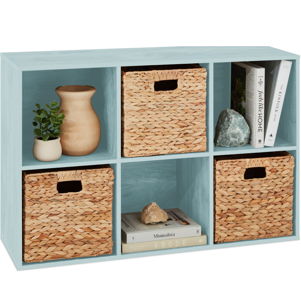 6-Cube Bookshelf 11in Storage Display w/ Removable Panels Customizable