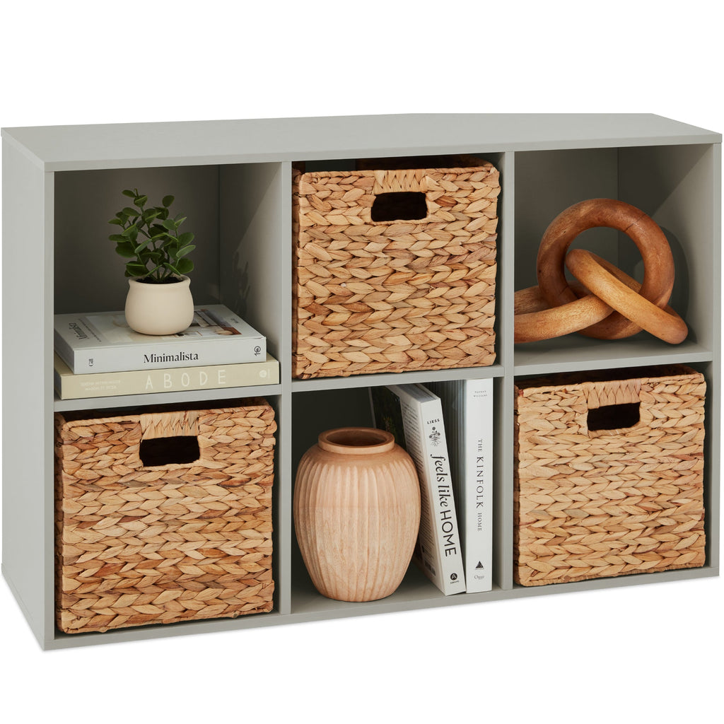 6-Cube Bookshelf 11in Storage Display w/ Removable Panels Customizable