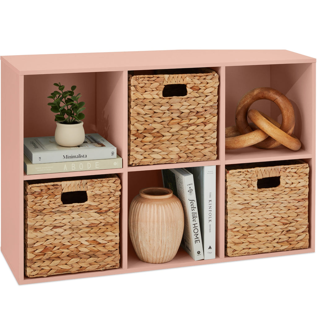 6-Cube Bookshelf 11in Storage Display w/ Removable Panels Customizable