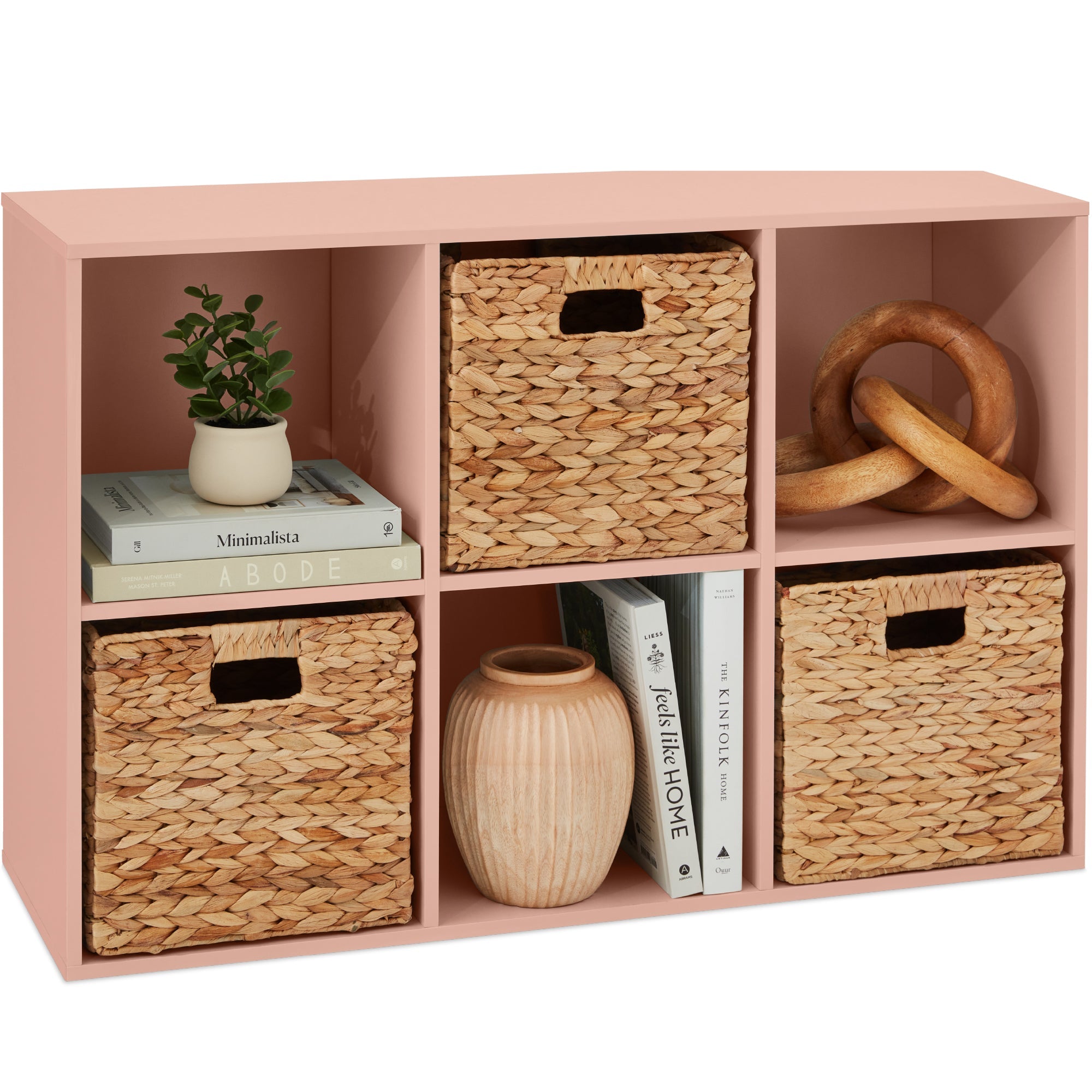 6-Cube Bookshelf 11in Storage Display w/ Removable Panels Customizable