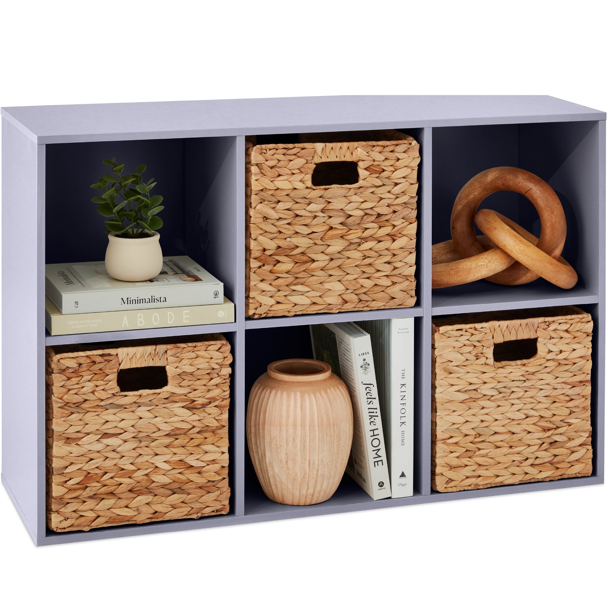 6-Cube Bookshelf 11in Storage Display w/ Removable Panels Customizable