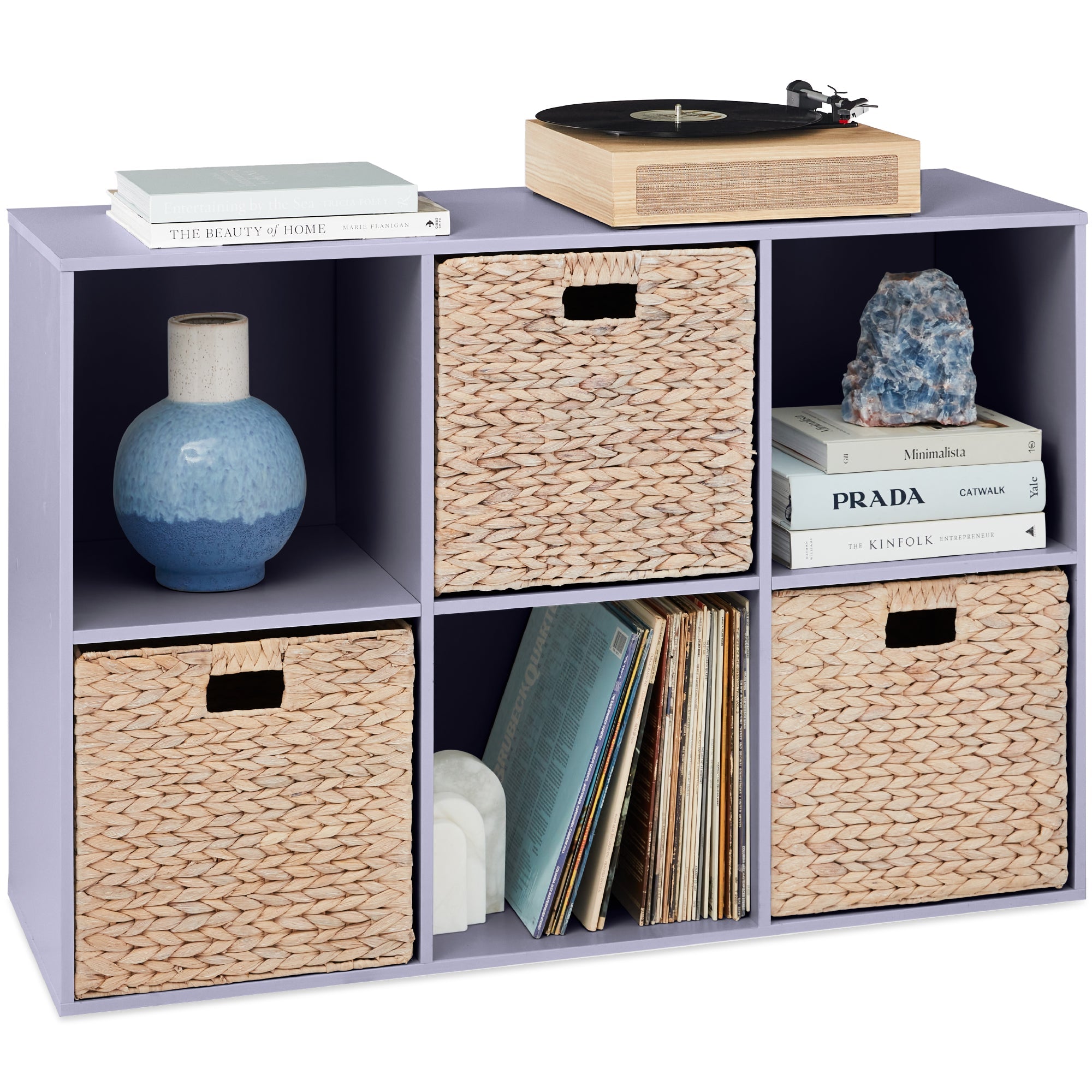 6-Cube Bookshelf 13.5in Storage Display w/ Removable Panels Customizable